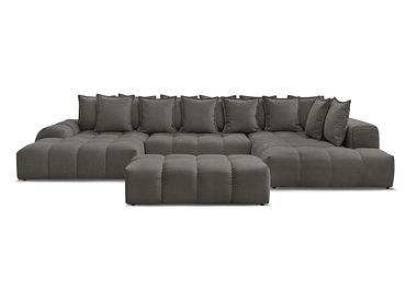 Divano ad angolo panoramico con pouf BOBOCHIC EVEREST