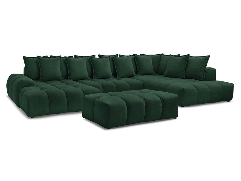 Canapé d'angle panoramique avec pouf BOBOCHIC EVEREST