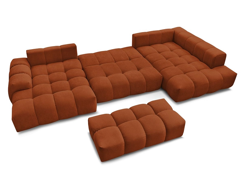 Canapé d'angle panoramique avec pouf BOBOCHIC EVEREST