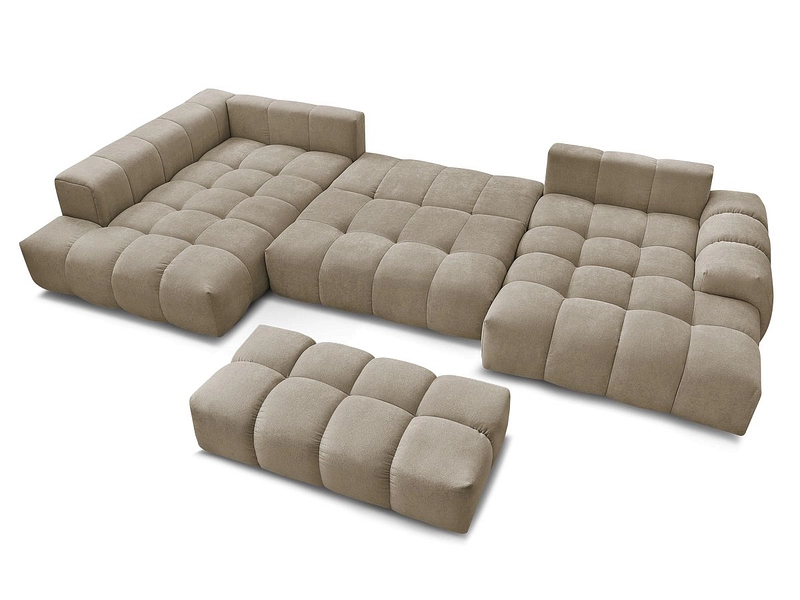 Divano ad angolo panoramico con pouf BOBOCHIC EVEREST