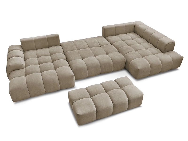 Canapé d'angle panoramique avec pouf BOBOCHIC EVEREST