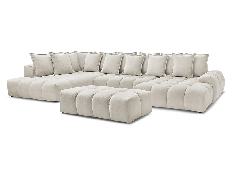 Divano ad angolo panoramico con pouf BOBOCHIC EVEREST