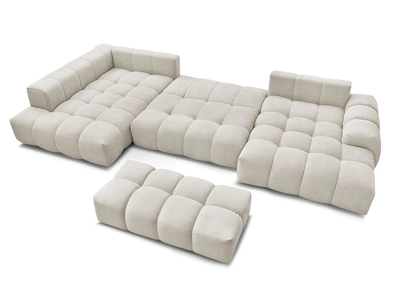 Divano ad angolo panoramico con pouf BOBOCHIC EVEREST