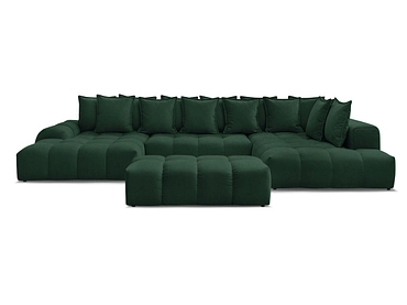 Canapé d'angle panoramique avec pouf BOBOCHIC EVEREST