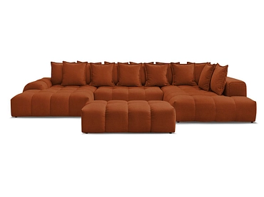 Canapé d'angle panoramique avec pouf BOBOCHIC EVEREST