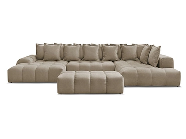 Canapé d'angle panoramique avec pouf BOBOCHIC EVEREST