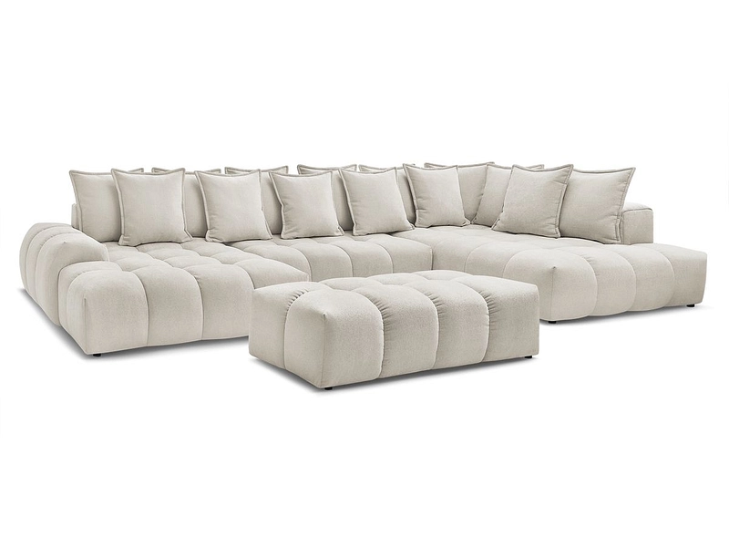 Divano ad angolo panoramico con pouf BOBOCHIC EVEREST