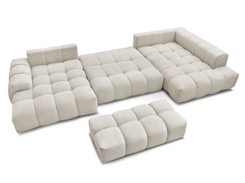 Divano ad angolo panoramico con pouf BOBOCHIC EVEREST