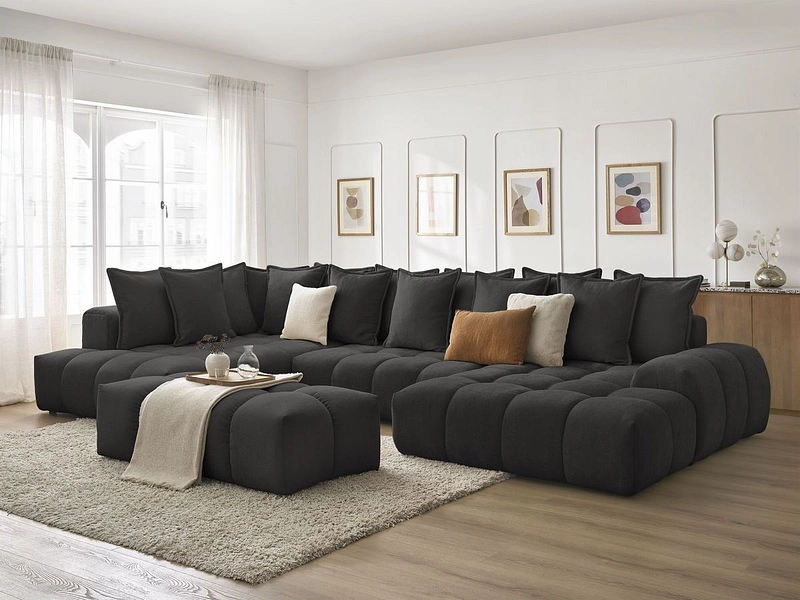 Panorama-Ecksofa mit Hocker BOBOCHIC EVEREST