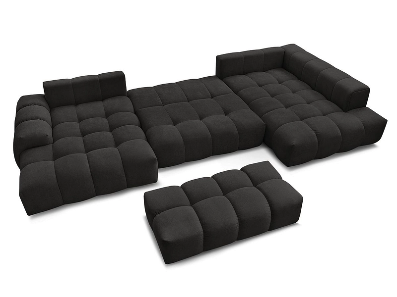 Canapé d'angle panoramique avec pouf BOBOCHIC EVEREST