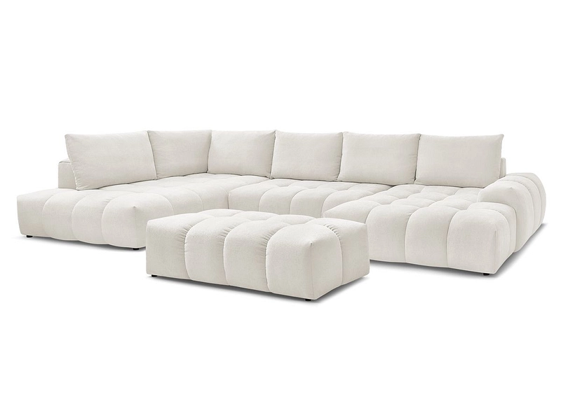 Canapé d'angle panoramique avec pouf BOBOCHIC EVEREST