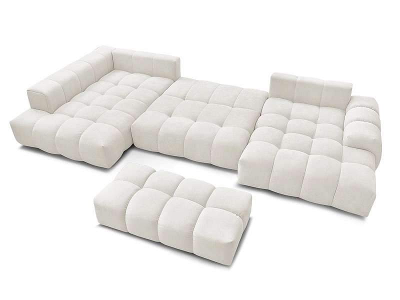 Canapé d'angle panoramique avec pouf BOBOCHIC EVEREST