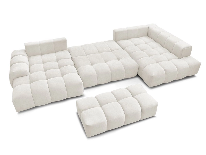 Divano ad angolo panoramico con pouf BOBOCHIC EVEREST