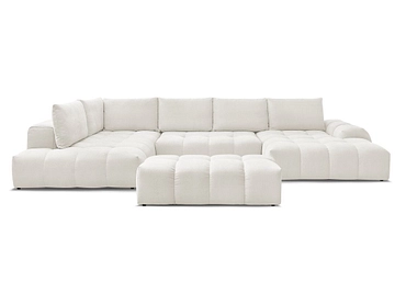 Canapé d'angle panoramique avec pouf BOBOCHIC EVEREST
