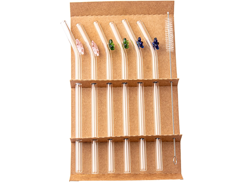 Set mit 6 Glasstrohhalmen VERA Set mit 6 Glasstrohhalmen VERA