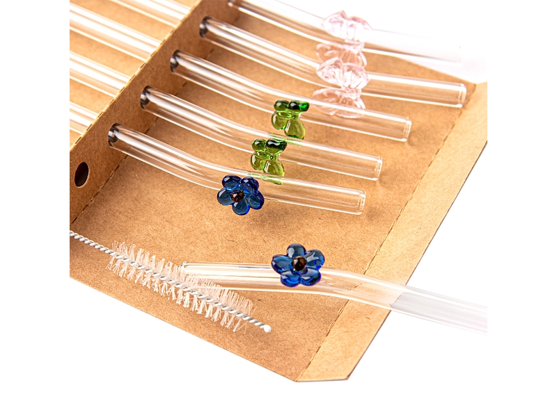 Set mit 6 Glasstrohhalmen VERA Set mit 6 Glasstrohhalmen VERA