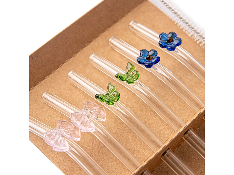 Set mit 6 Glasstrohhalmen VERA Set mit 6 Glasstrohhalmen VERA