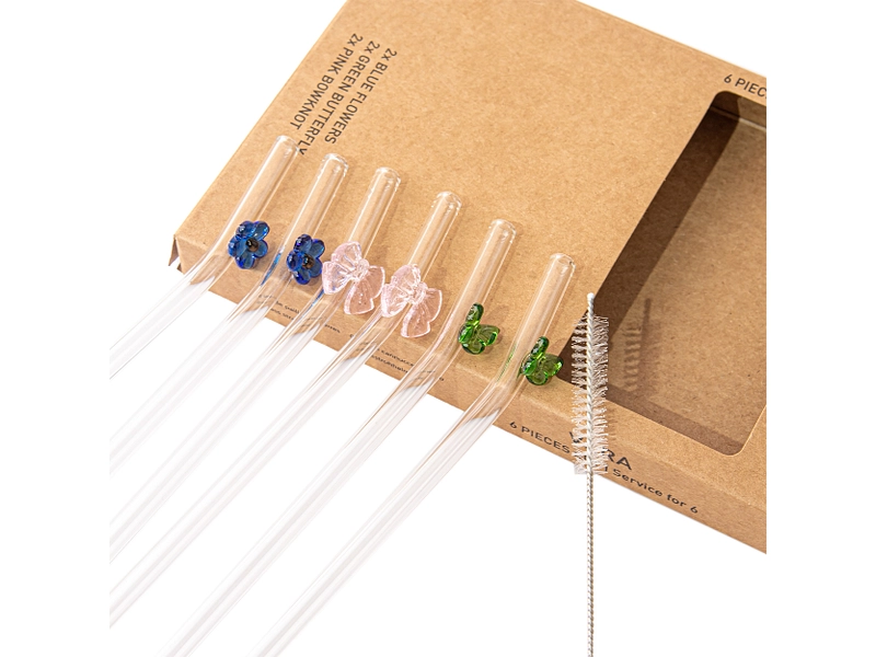 Set mit 6 Glasstrohhalmen VERA Set mit 6 Glasstrohhalmen VERA