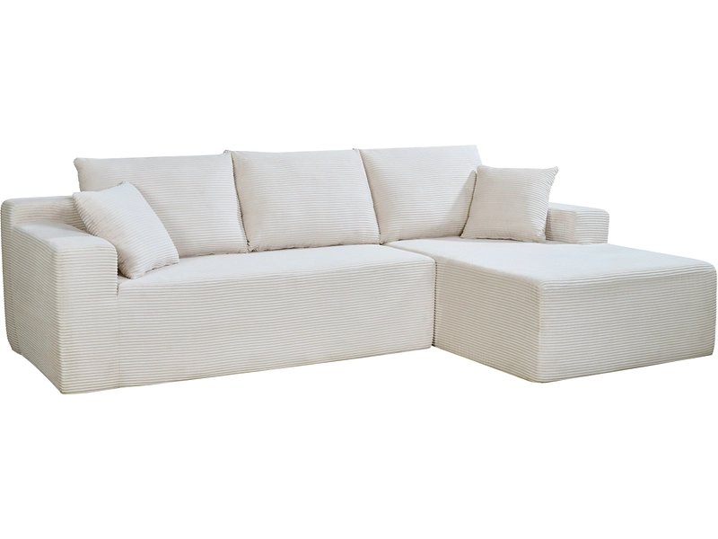Vakuum-Ecksofa SLIM Stoff beige