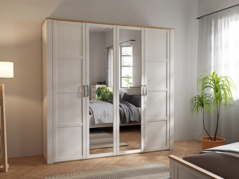 Armoire portes battantes COLMAR blanc alpin