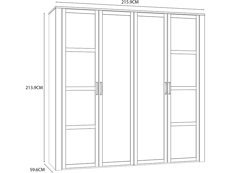 Armoire portes battantes COLMAR blanc alpin