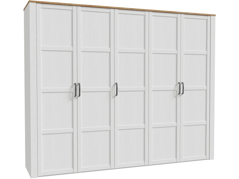 Armadio ante battenti COLMAR bianco alpino 5 porte