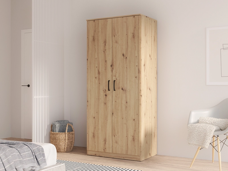 Armoire portes battantes LUBECK chêne artisan