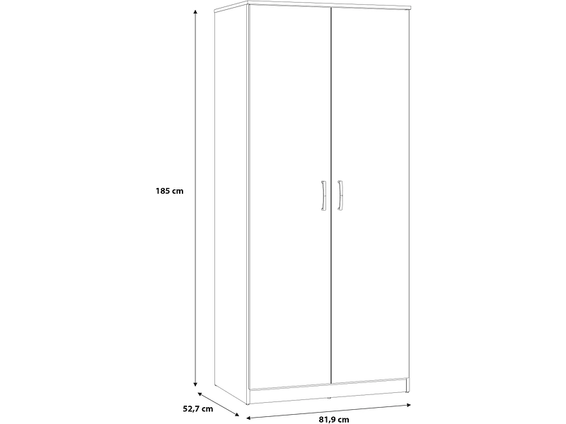 Armoire portes battantes LUBECK chêne artisan