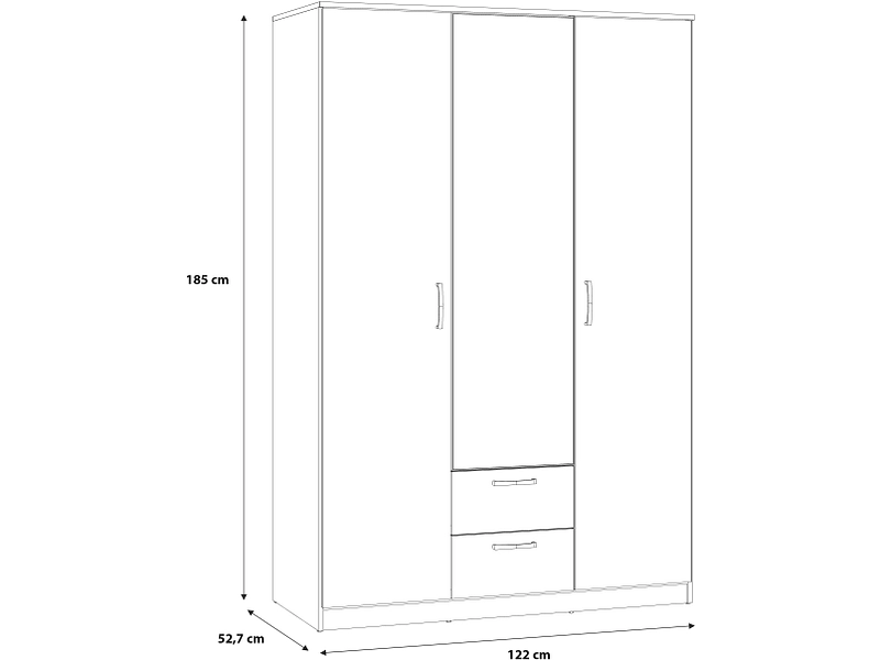 Drehtürenschrank LUBECK artisan eiche