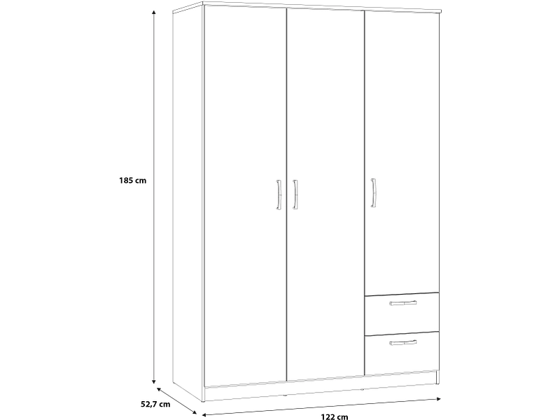 Drehtürenschrank LUBECK artisan eiche