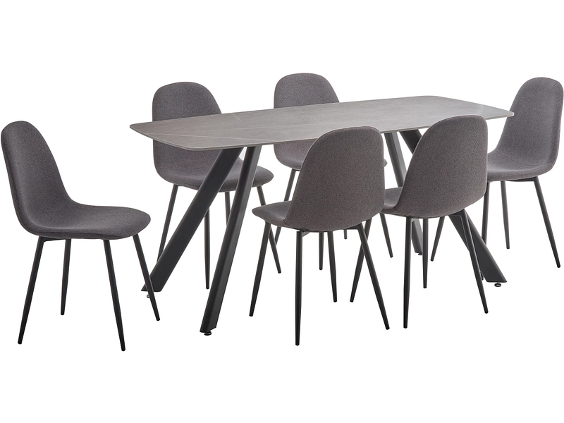 Set Tisch und 6 Stühle FRIENDS