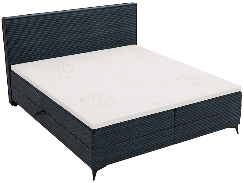 Boxspring HOLIDAY blu scuro 140x200cm rigido