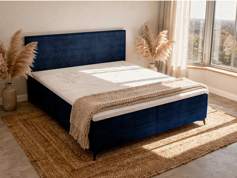 Boxspring HOLIDAY bleu foncé