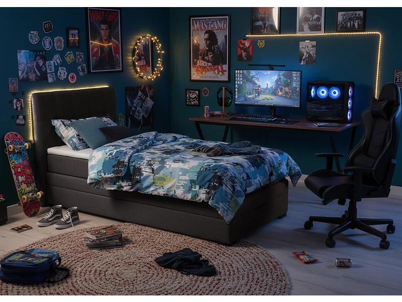 Boxbed LINO gris foncé