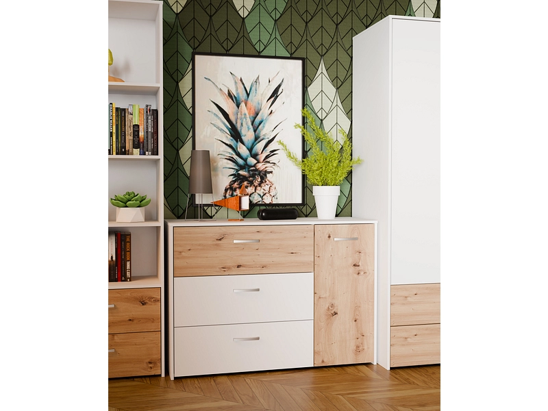 Kommode NOA 1 Tür 3 Schubladen