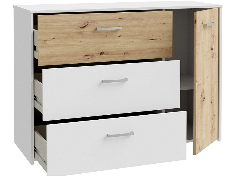 Kommode NOA 1 Tür 3 Schubladen