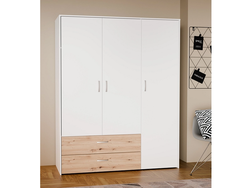 Armoire portes battantes NOA blanc