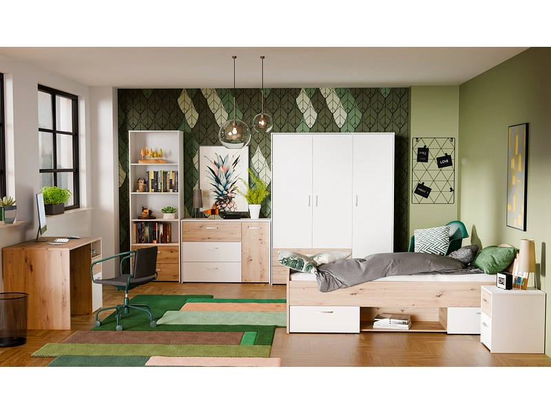 Armoire portes battantes NOA blanc