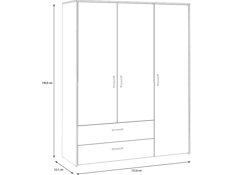 Armoire portes battantes NOA blanc