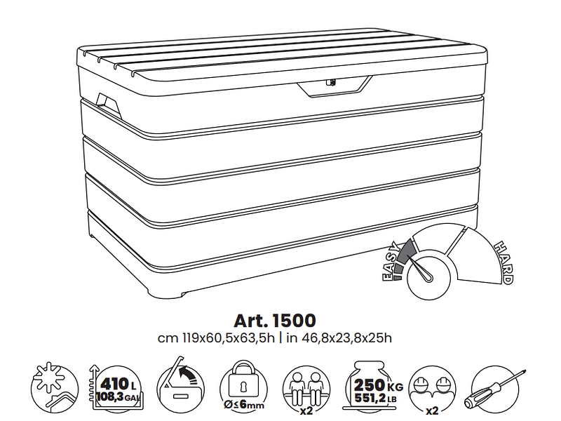 TOOMAX Contenitore da esterno DOLOMITI