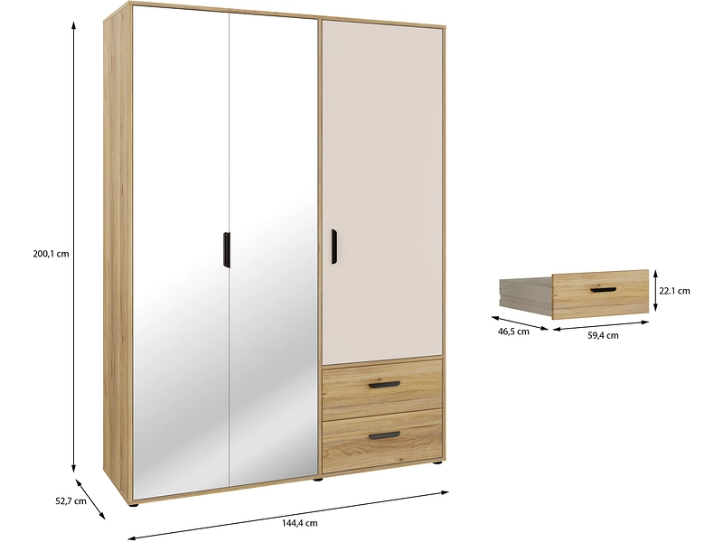 Armoire portes battantes NAMUR sable