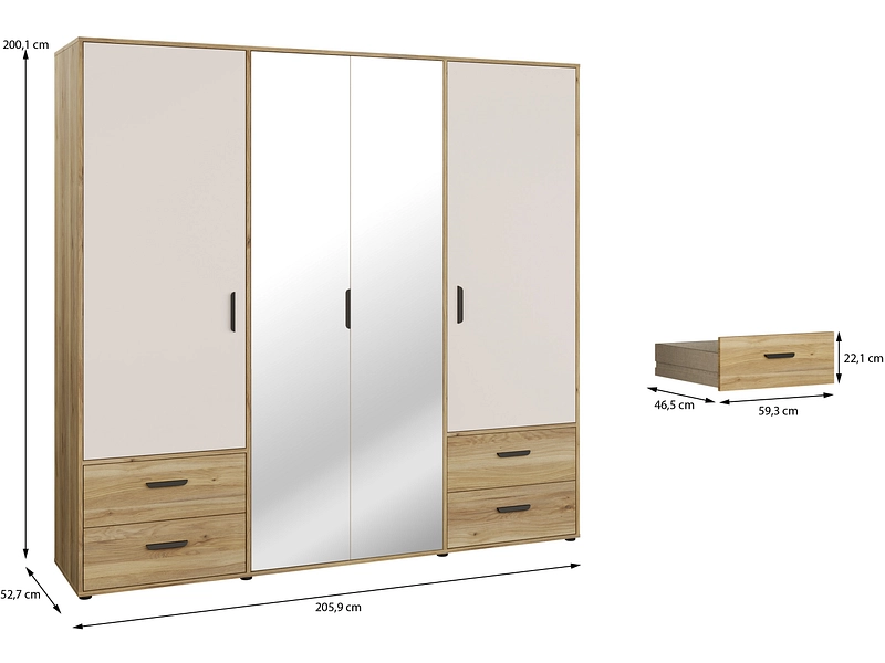 Drehtürenschrank NAMUR sand