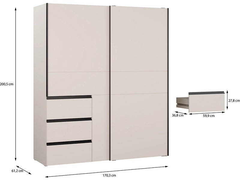 Schwebetürenschrank SUNLIGHT sand