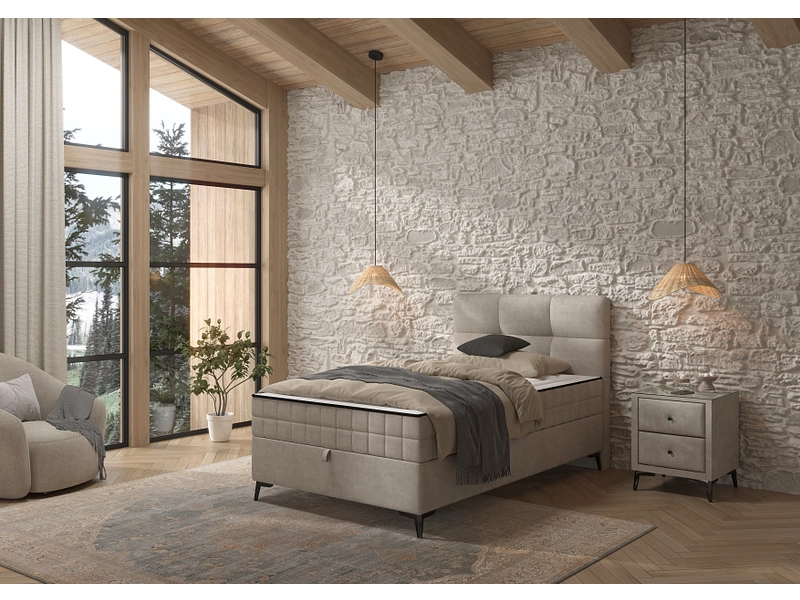 Boxbed LEO beige foncé