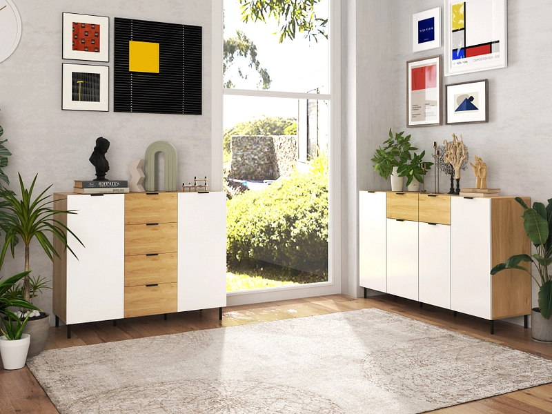 Kommode BASEL 4 Türen 2 Schubladen