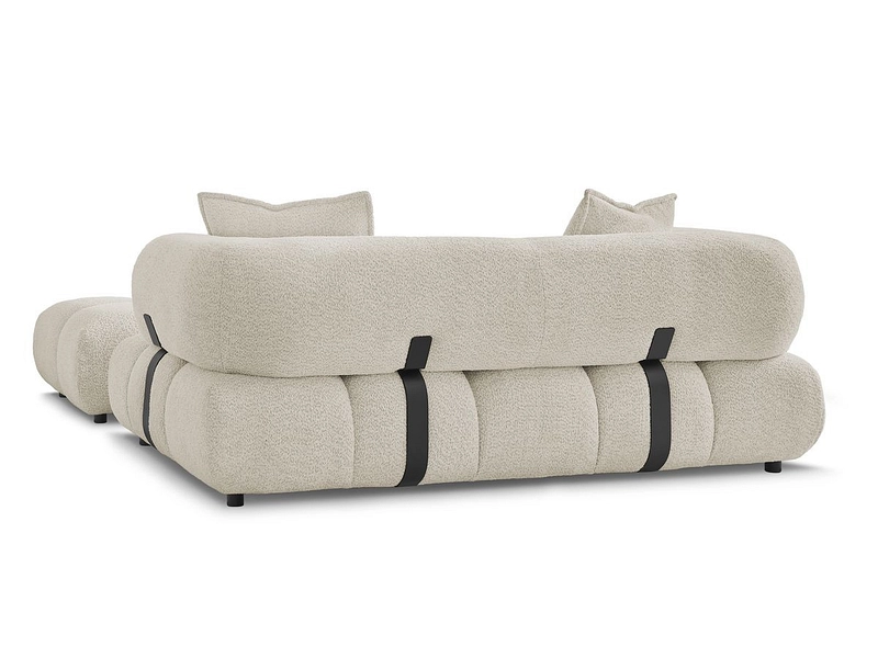 Canapé 2 places avec pouf BOBOCHIC ALYA