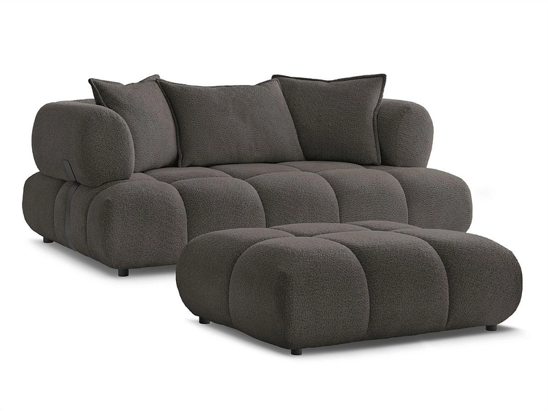 Canapé 2 places avec pouf BOBOCHIC ALYA