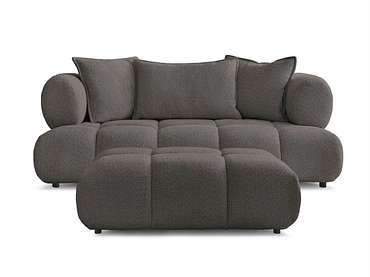 Canapé 2 places avec pouf BOBOCHIC ALYA