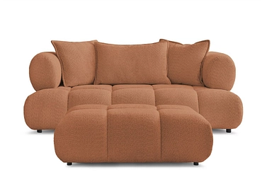 Canapé 2 places avec pouf BOBOCHIC ALYA