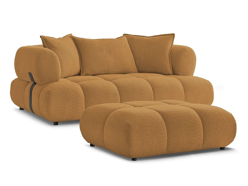 Canapé 2 places avec pouf BOBOCHIC ALYA